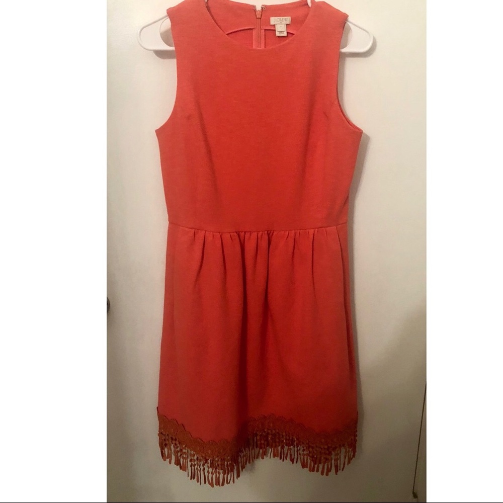 NWT J. Crew tailored dress fringe hem size small
